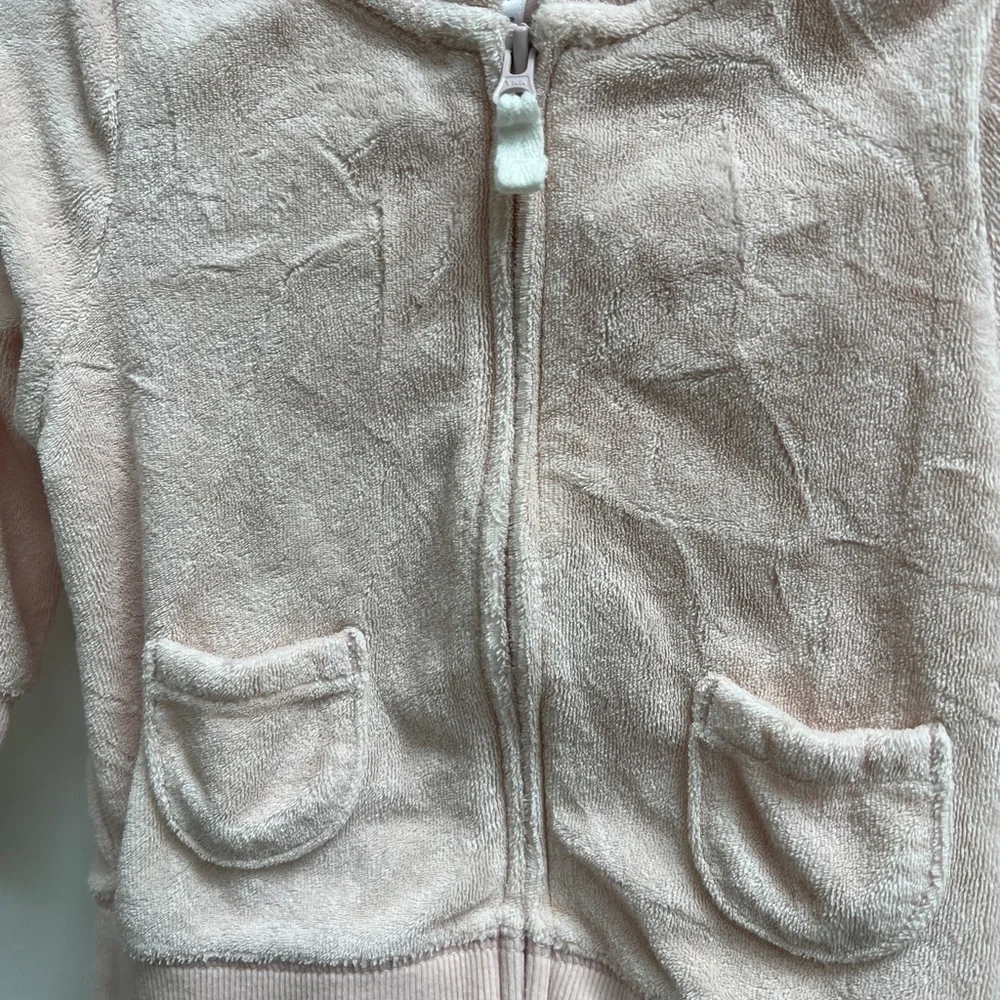 Carter’s 6M Light Pink Terrycloth Girls Bear Zip Up Hoodie Jacket